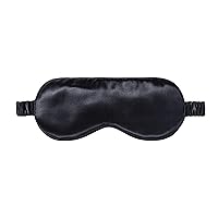 Silk Sleep Mask, Black (One Size) - 100% Pure Mulberry 22 Momme Silk Eye Mask - Comfortable Sleeping Mask with Elastic Band + Pure Silk Filler and Internal Liner