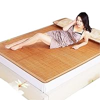 Summer Sleeping mat, 3-Piece Bamboo mat King mat Double-Sided Folding Air Conditioning mat Queen-A 150x195cm(59x77inch)