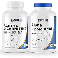 Nutricost Alpha Lipoic Acid 600mg, 240 Caps & Acetyl L-Carnitine 500mg, 180 Caps