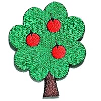 Nipitshop Patches Orange with Apples Fruit Tree Cartoon Kid Patch Embroidered DIY Patches Cute Applique Sew Iron on Kids Craft Patch for Bags Jackets Jeans Clothes