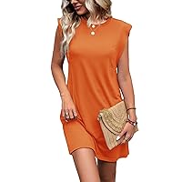 SALENT Womens Summer Dresses 2024 Casual Loose Fit Cap Sleeve Basic T Shirt Mini Beach Dress for Women