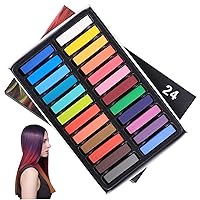 Hair Chalk, 24 Colors Temporary Hair Dye Safe Hair Chalk for Kids Washable Temporary Hair Colour Pen Colorful Gifts, Great Toy for Kids ＆ Adults Carnival Cosplay Party, Hair Chalk For Girls