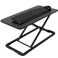 VIVO Single Top 24 inch Scissors Lift Keyboard and Mouse Riser, Height Adjustable Laptop Desk, For Ergonomic Sit Stand Workstations, Black, DESK-V024A