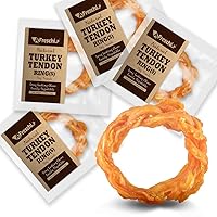 Afreschi Turkey Tendon for Dogs, Dog Treats for Signature Series, All Natural Human Grade Puppy Chew, Ingredient Sourced from USA, Hypoallergenic, Rawhide Alternative, 4 Units/Pack Ring (Small)