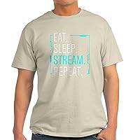 CafePress Streamer Gamer Funny Eat Sleep Stream Repe T Shirt Men's 100% Cotton, Classic Graphic Light T-Shirt