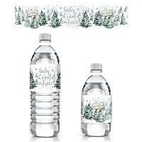 Baby It's Cold Outside Winter Baby Shower Water Bottle Labels, Waterproof Stickers for Water Bottles - 24 Count