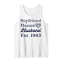 Boyfriend Fiance Husband Shirt Est 1985 Wedding Anniversary Tank Top