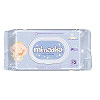Baby Wipes by MIMADITO – Made with Natural Extracts, Purified Water. Light Scent and Soft Cloth. Keep Your Baby Sensitive Skin Fresh and Clean. A Must Have in Your Diaper Bag. Dispenser Pack 72ct.