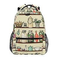 ALAZA Vintage Kitchen Tool Pattern Backpack for Women Men,Travel Trip Casual Daypack College Bookbag Laptop Bag Work Business Shoulder Bag Fit for 14 Inch Laptop