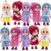 8 PCS Tiny Dolls, Silicone Princess Mini Doll for Girls, DIY Miniature Dollhouse Kit with Miniature Clothes, Decoration Little Dolls Christmas Festival Reborn Baby Stuff Gift & Bag Accessories