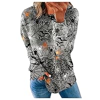 Halloween Sweatshirt For Women Spider Web Shirts Causal Long Sleeve Pullover Loose Fit Fall Tops Festival Outfits