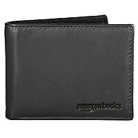 Black Leatherette Wallet for Men | Wallet with RFID Blocking | 4 Card Slots, 2 Currency & Secret Compartments, 1 Coin Pocket
