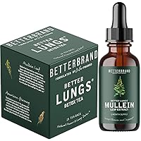 Betterbrand BetterLungs Health Pack - Better Lungs Detox Tea & Mullein Leaf Tincture Drops | (2) Daily Respiratory Wellness