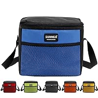 6 Cans Lunch Bag for Women Men Insulated Lunch Box Adult Small Cooler Bag 5L Dual Compartment Reusable Thermal Tote Lunchpack for Office Work Day Trip (Blue)