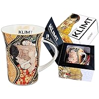 Porcelain Awakening Mug Gustav Klimt Collage Mug 12 Fl oz. Tea Cup Coffe Mug for Parties
