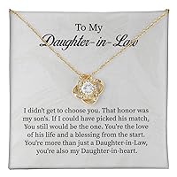 To My Daughter In Law Love Knot Necklace, Sterling Silver Necklace Birthday/Anniversary Or Valentine's Day Present For Daughter In Law, Wedding Jewelry Gift From Mother In Law To Daughter In Law.