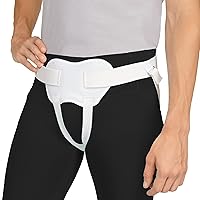 BraceAbility Inguinal Hernia Truss - Scrotal Femoral Groin Compression Support Belt for Testicular, Genital, Bilateral, Direct or Indirect Hernia Pain Relief Treatment Brace for Males or Females (S)