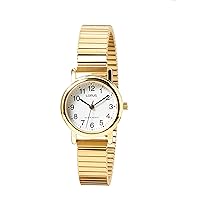 Lorus Womens Analogue Classic Quartz Watch with Stainless Steel Strap RRS78VX9, White/Gold, Bracelet