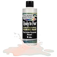 Pouring Masters Red Interference Pearl Special Effects Pouring Paint - 8 Ounce Bottle - Acrylic Ready to Pour Pre-Mixed Water Based for Canvas, Wood, Paper, Crafts, Tile, Rocks and More