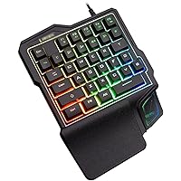 One-Handed Mechanical Feel Gaming Keyboardsmall Gaming Keyboard 35 Keys with Hand Rest