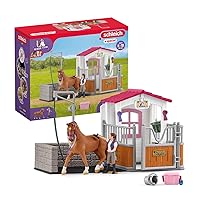 Schleich Horse Club 13-Piece Toy for Girls and Boys Ages 5+, Horse Wash Area with Stall (72177) Multi-Color