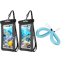 ProCase Floating Waterproof Phone Pouch Bundle with 2 Pack Floating Wrist Strap for Waterproof Camera