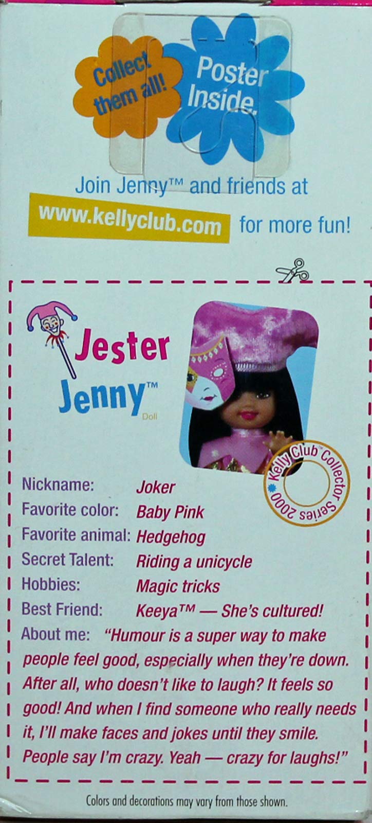 Mattel Barbie Jester Jenny Doll Kelly Club (1999 from Canada)