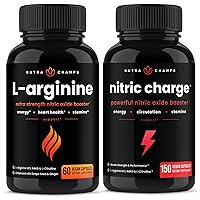 NutraChamps L-Arginine Capsules and Nitric Charge Capsules 2 Pack Bundle