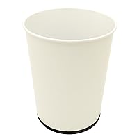 Bath Bliss 5 Liter Small Wastebasket | Round Open Top | Trash Can | Bathroom | Bedroom | Kitchen | Office | Dorm | Disposal Waste Bin | Garbage | White