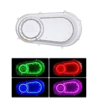 KEMIMOTO XP 1000 Outer Clutch Cover with RGB Lights Clear XP 900 CVT Clutch Plate Housing Cover Compatible with 2017-2021 Polaris RZR Ranger, RZR 570, Replace OEM 2207124