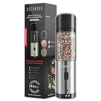 SIMPLETASTE Electric Salt and Pepper Grinder Set, Automatic One-Hand  Operation, Light and Adjustable Coarseness, Stainless Steel
