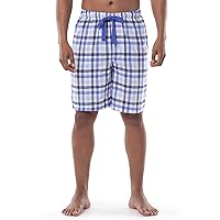 IZOD mens Plaid Print Relaxed Fit Poplin Drawstring Sleep Shorts