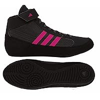 adidas Men's HVC Wrestling Shoes, Black/Charcoal/Hot Pink, 8.5