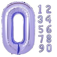 40 inch Purple Number 0 Balloon, Giant Large 0 Foil Balloon for Birthdays, Anniversaries, Graduations, Birthday Decorations for Kids