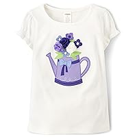Girls' and Toddler Embroidered Graphic Short Sleeve T-Shirts