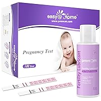 Easy@Home 100 Pack Pregnancy Test Strips + Premom Fertility Lubricant 2Fl Oz