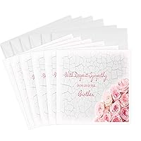 3dRose With Deepest Sympathy on the Loss of your Brother - Pink Roses - Greeting Cards, 6 x 6 inches, set of 6 (gc_128566_1)