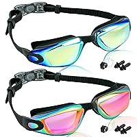 Kids Swim Goggles - 2 Pack Swimming Kids Goggles Anti Fog Anti-UV No Leaking For Children Teens Boys & Girls Age 4-16