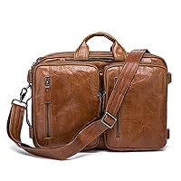 Business office briefcase for men with waterproof genuine leather handbag