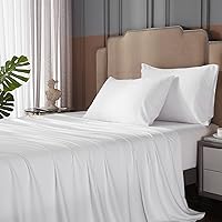 HYPREST Queen Sheets, Rayon Derived from Bamboo,Extra Deep Pocket Queen Sheets Fits 18