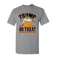Manateez Men's Scary Halloween Pumpkin Donald Trump Trick or Treat Tee Shirt