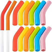 12Pcs Reusable Silicone Straw Tips 5/16