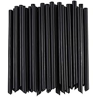 50 Ct Black Jumbo Straws Extra Wide Fat Boba Bubble Tea Drinking Milkshake Party