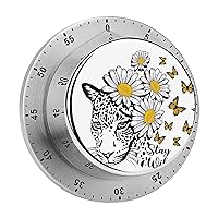 Kitchen Timer Cheetahs Butterflies Magnetic Countdown Clock for Cooking Teaching Studying