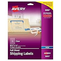 Avery Full Sheet Printable Shipping Labels, 8.5