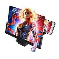 Phone Screen Magnifier 14 Inch Cell Phone Projector Mobile Video Amplifier 3d Folding Stand Holder Desk Smartphone Enlarger Full Screen For Traveling Watching Movies,Videos,Gaming Reading Black/14in