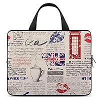 UK Old London Newspaper Print Cute Laptop Sleeve Case Lightweight Computer Carrying Bag 10 Inch/12 Inch/ 13 Inch/15 Inch/17 Inch