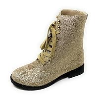 N.Y.L.A. Women's Mettle Glitter Combat Ankle Boot