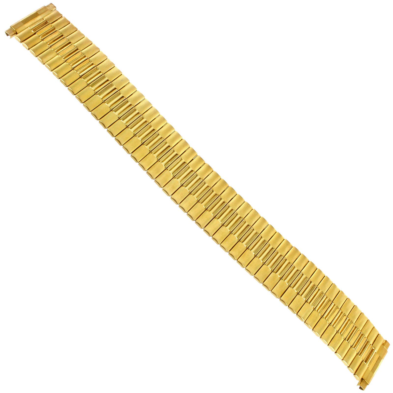 15-21mm Hirsch Gold Stainless Steel Mens Expansion Watch Band X-Long 0071
