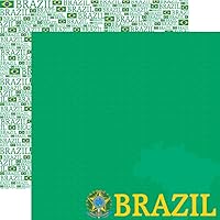 Reminisce Passports 12 by 12-Inch Double Sided Scrapbook Paper, Brazil